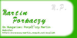 martin porpaczy business card